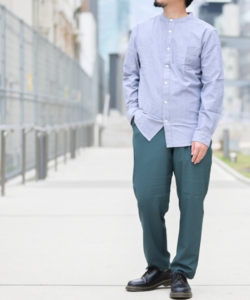 Candy Fantasy(キャンディーファンタジー)の「【a】ライトオックス バンドカラー無地&チェック長袖シャツ(シャツ/ブラウス・メンズ・ホワイト/ブラック/ネイビー/グレー/サックスブルー/ブラック系その他/チェック/ベージュ・LARGE/MEDIUM/X-LARGE)」の15枚目の写真