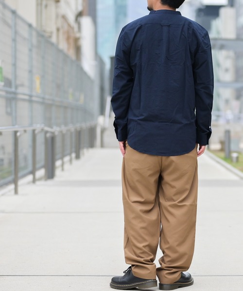 Candy Fantasy(キャンディーファンタジー)の「【a】ライトオックス バンドカラー無地&チェック長袖シャツ(シャツ/ブラウス・メンズ・ホワイト/ブラック/ネイビー/グレー/サックスブルー/ブラック系その他/チェック/ベージュ・LARGE/MEDIUM/X-LARGE)」の17枚目の写真