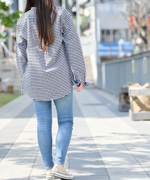 Candy Fantasy(キャンディーファンタジー)の「【a】ライトオックス バンドカラー無地&チェック長袖シャツ(シャツ/ブラウス・メンズ・ホワイト/ブラック/ネイビー/グレー/サックスブルー/ブラック系その他/チェック/ベージュ・LARGE/MEDIUM/X-LARGE)」の20枚目の写真