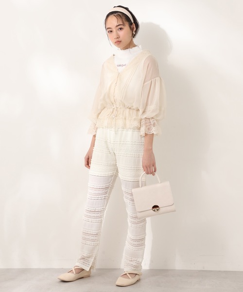 one after another NICE CLAUP(ワンアフターアナザーナイスクラップ)の「カットレースパンツ(その他パンツ・レディース・オフホワイト/ベージュ/ブラウン・FREE)」の6枚目の写真