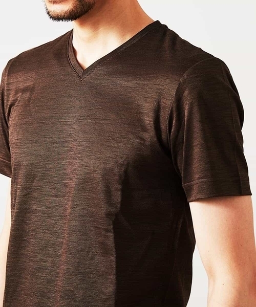 MICHEL KLEIN HOMME (ミッシェルクランオム)の「カットソー(ラミーカノコシルケット)(Tシャツ/カットソー・メンズ・ネイビー/ブラウン・MEDIUM/LARGE/X-LARGE)」の10枚目の写真