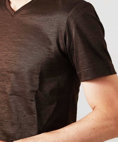 MICHEL KLEIN HOMME (ミッシェルクランオム)の「カットソー(ラミーカノコシルケット)(Tシャツ/カットソー・メンズ・ネイビー/ブラウン・MEDIUM/LARGE/X-LARGE)」の12枚目の写真