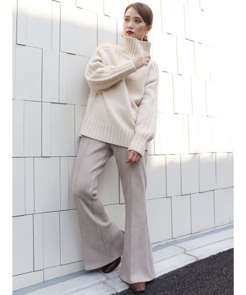 MURUA（ムルーア）の「バックスリットニットチュニック（ニット/セーター・レディース・グレー/アイボリー/モカ・FREE）」の19枚目の写真