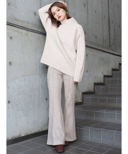 MURUA（ムルーア）の「バックスリットニットチュニック（ニット/セーター・レディース・グレー/アイボリー/モカ・FREE）」の22枚目の写真