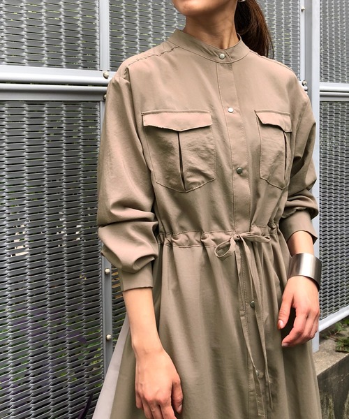 Aimeineシャツワンピース 長袖 antiqua_pk-01041