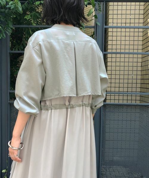 &g'aime（アンジェム）の「【&g'aime】ロングシャツワンピース／バックシャンロングシャツ（ワンピース・レディース・ベージュ/ライトグリーン・FREE）」の17枚目の写真