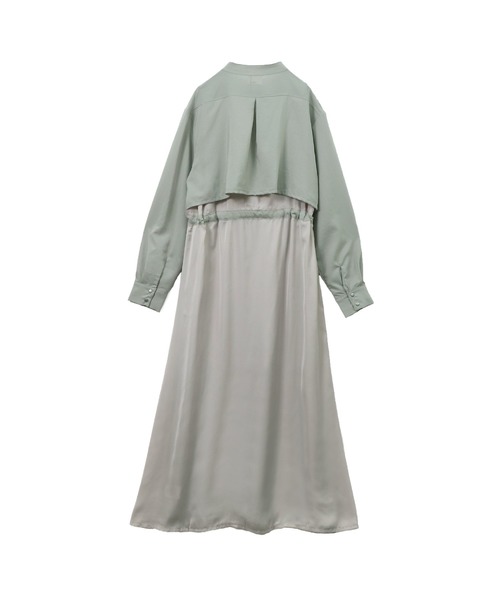 &g'aime（アンジェム）の「【&g'aime】ロングシャツワンピース／バックシャンロングシャツ（ワンピース・レディース・ベージュ/ライトグリーン・FREE）」の5枚目の写真