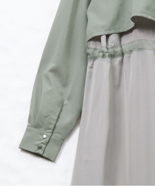 &g'aime（アンジェム）の「【&g'aime】ロングシャツワンピース／バックシャンロングシャツ（ワンピース・レディース・ベージュ/ライトグリーン・FREE）」の18枚目の写真