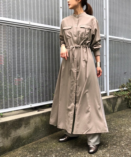 セール ワンピース Gaime ロングシャツワンピース バックシャンロングシャツ ワンピース Gaime アンジェム のファッション