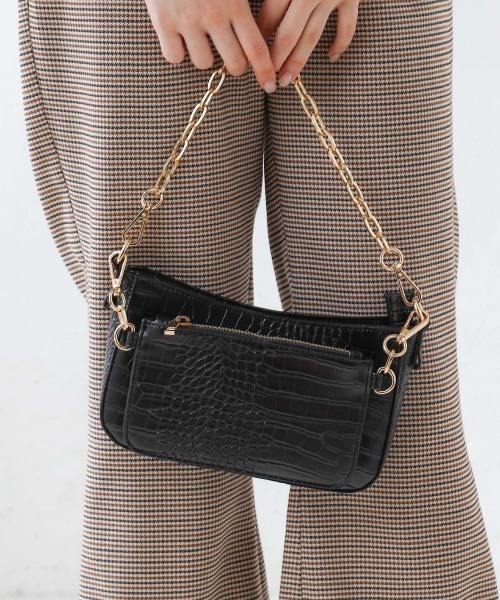 Chico（チコ）の「2wayクロコミニバッグ(取り外し可能）（ショルダーバッグ・レディース・ブラック/ブラウン/ライトベージュ・FREE）」の2枚目の写真