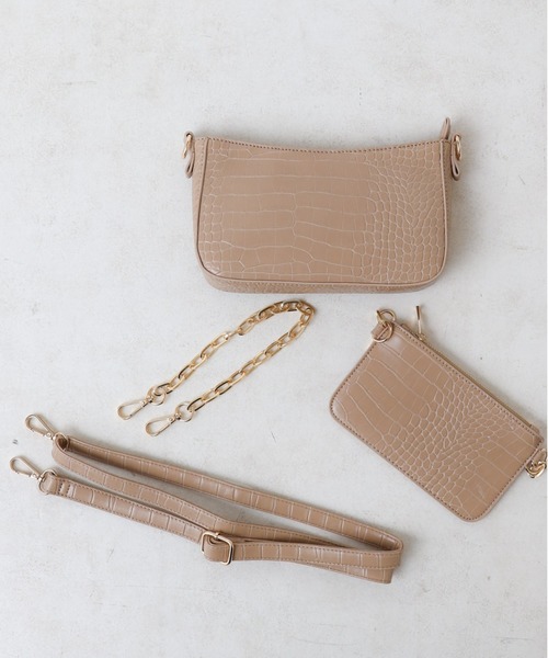 Chico（チコ）の「2wayクロコミニバッグ(取り外し可能）（ショルダーバッグ・レディース・ブラック/ブラウン/ライトベージュ・FREE）」の8枚目の写真