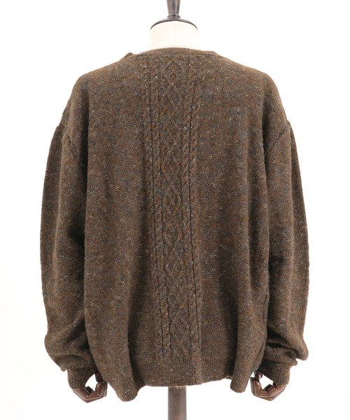 Jih Nunc（ジーヌンク）の「mn2240-ルーズシルエットカラーネップケーブルニット（ニット/セーター・メンズ・キャメル/チャコール・M/S/L）」の17枚目の写真