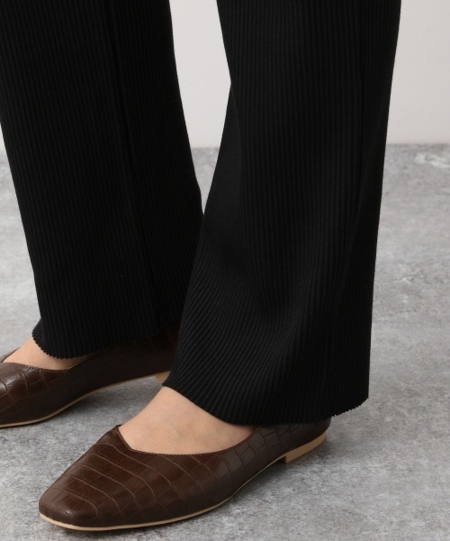 GLOBAL WORK（グローバルワーク）の「セルフ裾カットリブパンツ/893281（その他パンツ・レディース・ブラック/オフホワイト/ブラウン系その他/ブラウン系その他2・FREE）」の16枚目の写真