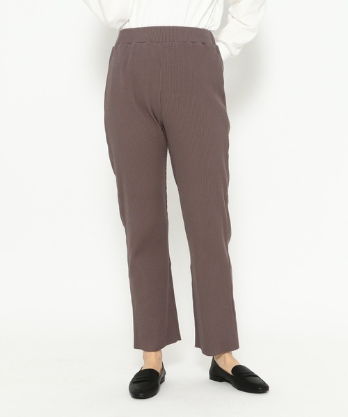 GLOBAL WORK（グローバルワーク）の「セルフ裾カットリブパンツ/893281（その他パンツ・レディース・ブラック/オフホワイト/ブラウン系その他/ブラウン系その他2・FREE）」の20枚目の写真