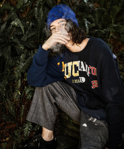 glamb（グラム）の「Aggy college sweat / アギーカレッジスウェット（スウェット・メンズ・ネイビー/ホワイト・S/L/M）」の7枚目の写真