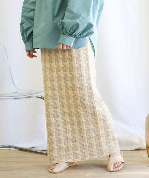 select MOCA(セレクトモカ)の「2021 SS クランブルニットスカート(スカート・レディース・ミント/ラベンダー/グレイッシュベージュ・FREE)」の2枚目の写真