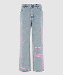 WE11DONE | BLUE NEON LOGO PRINT DENIM PANTS(デニムパンツ)