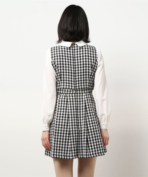 Ank Rouge（アンクルージュ）の「ドーリーツイードSET/UPワンピース（ワンピース・レディース・ブラック/ピンク・M）」の3枚目の写真