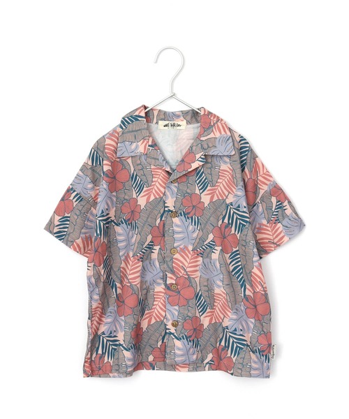 MAKE YOUR DAY(メイクユアデイ)の「ボタニカル柄シャツ■80~140cm(シャツ/ブラウス・キッズ・レッド/イエロー/ピンク・140/80/90/100/130/120/110)」の2枚目の写真