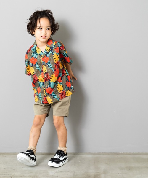 MAKE YOUR DAY(メイクユアデイ)の「ボタニカル柄シャツ■80~140cm(シャツ/ブラウス・キッズ・レッド/イエロー/ピンク・140/80/90/100/130/120/110)」の5枚目の写真