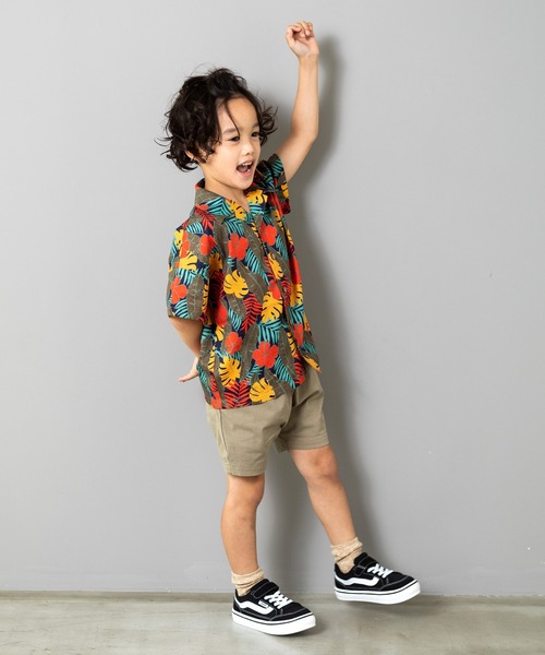 MAKE YOUR DAY(メイクユアデイ)の「ボタニカル柄シャツ■80~140cm(シャツ/ブラウス・キッズ・レッド/イエロー/ピンク・140/80/90/100/130/120/110)」の6枚目の写真