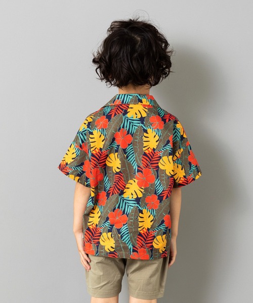 MAKE YOUR DAY(メイクユアデイ)の「ボタニカル柄シャツ■80~140cm(シャツ/ブラウス・キッズ・レッド/イエロー/ピンク・140/80/90/100/130/120/110)」の4枚目の写真