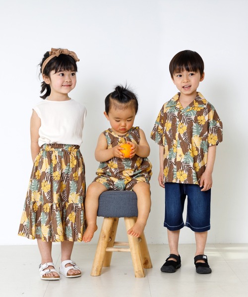 MAKE YOUR DAY(メイクユアデイ)の「ボタニカル柄シャツ■80~140cm(シャツ/ブラウス・キッズ・レッド/イエロー/ピンク・140/80/90/100/130/120/110)」の11枚目の写真