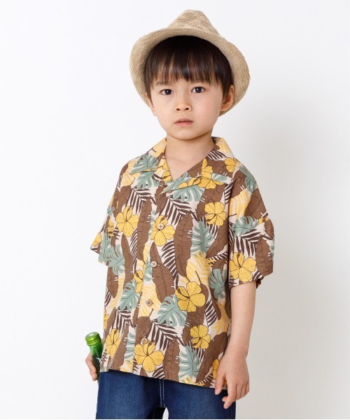 MAKE YOUR DAY(メイクユアデイ)の「ボタニカル柄シャツ■80~140cm(シャツ/ブラウス・キッズ・レッド/イエロー/ピンク・140/80/90/100/130/120/110)」の21枚目の写真