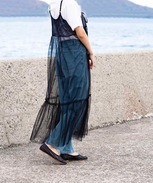 menue（メヌエ）の「スクエアトゥメッシュ編みフラットパンプス（パンプス・レディース・ブラウン/アイボリー/ブラック/キャメル・LL/S/L/3L/M/XS）」の16枚目の写真