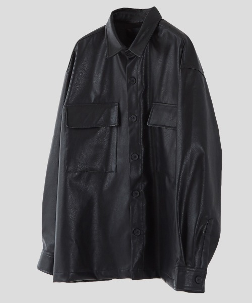 improves(インプローブス)の「PUレザー オーバーサイズ CPO ジャケット(ブルゾン・メンズ・ライトベージュ/ブラック・MEDIUM/LARGE)」の12枚目の写真