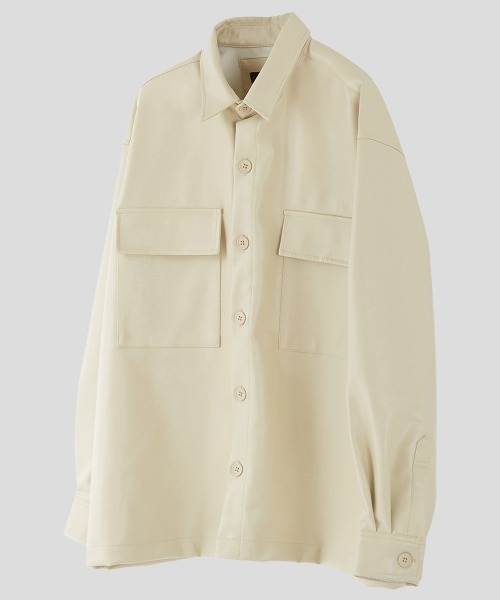 improves(インプローブス)の「PUレザー オーバーサイズ CPO ジャケット(ブルゾン・メンズ・ライトベージュ/ブラック・MEDIUM/LARGE)」の13枚目の写真