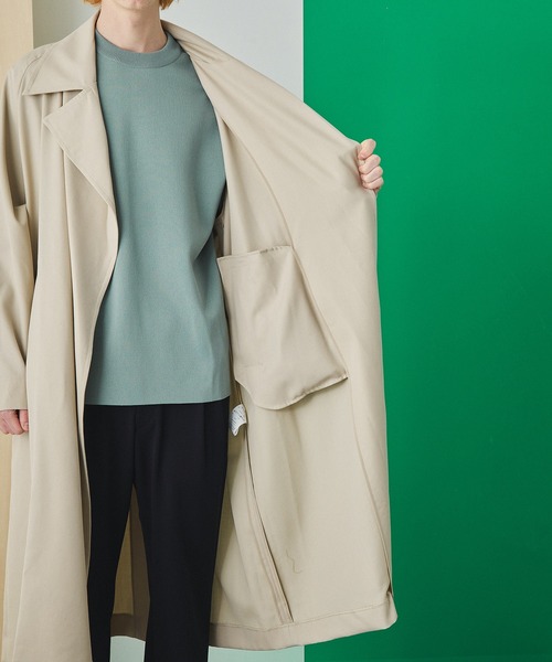 ハイカウントウールシャンブレーラップコート（トレンチコート