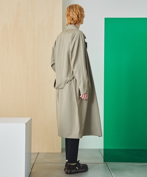 ハイカウントウールシャンブレーラップコート（トレンチコート