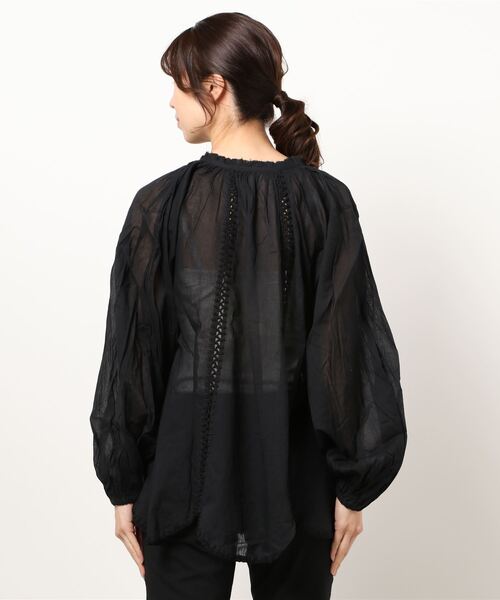 MOUSSY（マウジー）の「STITCH VOLUME SLEEVE ブラウス（シャツ/ブラウス・レディース・ブラック/オフホワイト/ライトオレンジ系・FREE）」の13枚目の写真