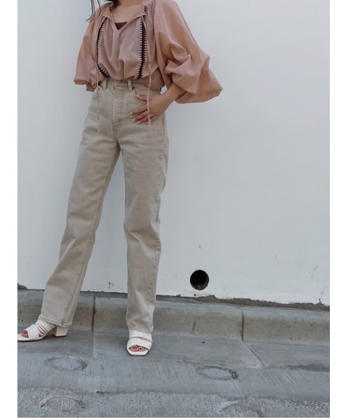 MOUSSY（マウジー）の「STITCH VOLUME SLEEVE ブラウス（シャツ/ブラウス・レディース・ブラック/オフホワイト/ライトオレンジ系・FREE）」の18枚目の写真