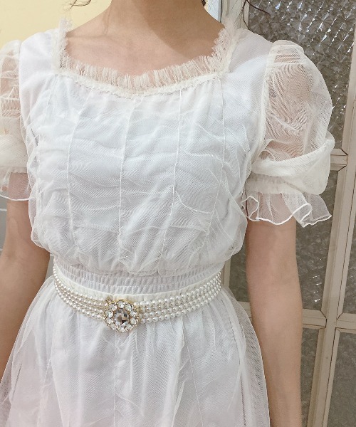 Swankiss（スワンキス）の「SX elegant gather LO/P（ワンピース・レディース・ホワイト/ミント/ピンク/ブラック・FREE）」の5枚目の写真