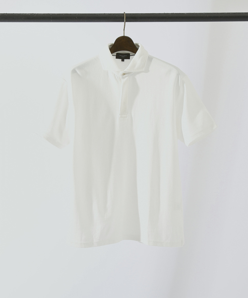 ABAHOUSE（アバハウス）の「スムース 翡翠 冷感 ポロシャツ（ポロシャツ・メンズ・オフホワイト/グレイッシュブルー/ダークオレンジ/ダークネイビー・44/46/48/50）」の2枚目の写真