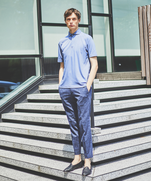 ABAHOUSE（アバハウス）の「スムース 翡翠 冷感 ポロシャツ（ポロシャツ・メンズ・オフホワイト/グレイッシュブルー/ダークオレンジ/ダークネイビー・44/46/48/50）」の18枚目の写真