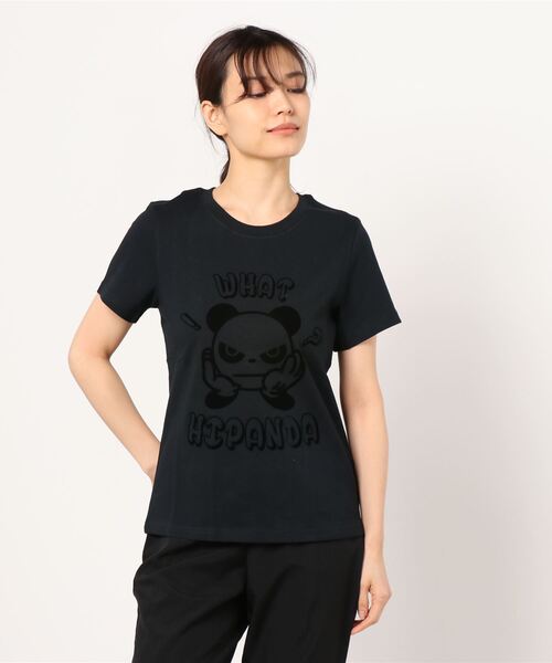 HIPANDA(ハイパンダ)の「HIPANDA ハイパンダ レディース WHAT HIPANDA Tシャツ(Tシャツ/カットソー・レディース・ホワイト/ブラック・X-LARGE/LARGE/MEDIUM/SMALL)」の3枚目の写真