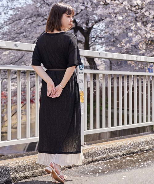 Amourire（アムリール）の「シースルースリットワンピース（ワンピース・レディース・グレー/ブラック/ベージュ/パープル・M）」の14枚目の写真