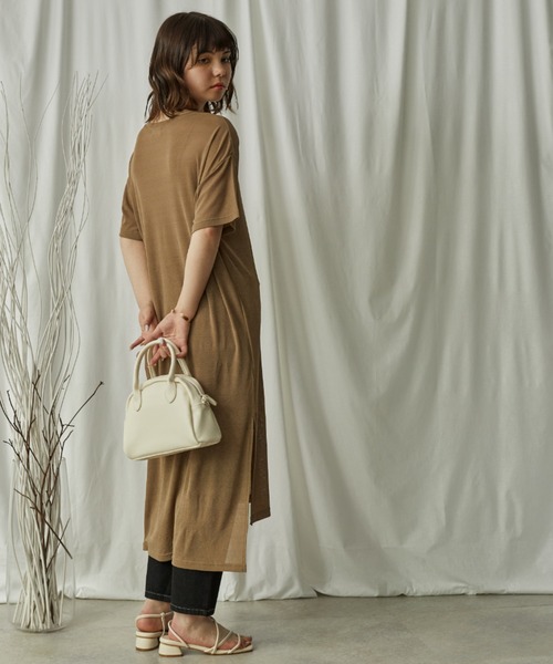 Amourire（アムリール）の「シースルースリットワンピース（ワンピース・レディース・グレー/ブラック/ベージュ/パープル・M）」の7枚目の写真