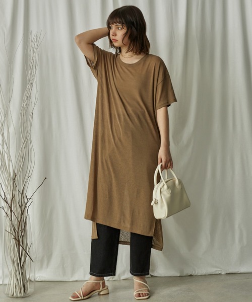 Amourire（アムリール）の「シースルースリットワンピース（ワンピース・レディース・グレー/ブラック/ベージュ/パープル・M）」の8枚目の写真