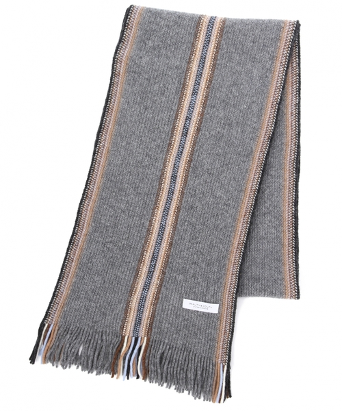 BEAUTY&YOUTH UNITED ARROWS（ビューティーアンドユースユナイテッドアローズ）の「BY scotland 3ライン マフラー ◆（マフラー・メンズ・ライトグレー/ダークグレー/ワインレッド/ネイビー・ONESIZE）」の2枚目の写真