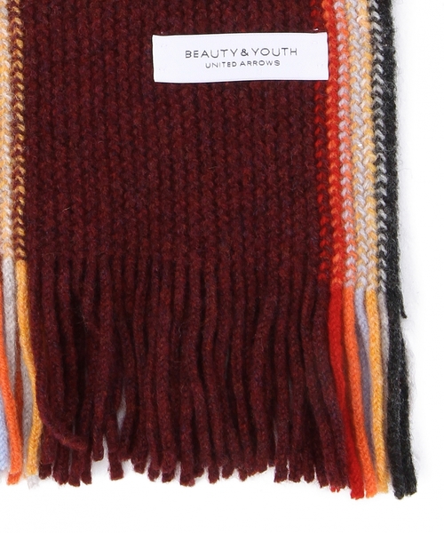 BEAUTY&YOUTH UNITED ARROWS（ビューティーアンドユースユナイテッドアローズ）の「BY scotland 3ライン マフラー ◆（マフラー・メンズ・ライトグレー/ダークグレー/ワインレッド/ネイビー・ONESIZE）」の5枚目の写真