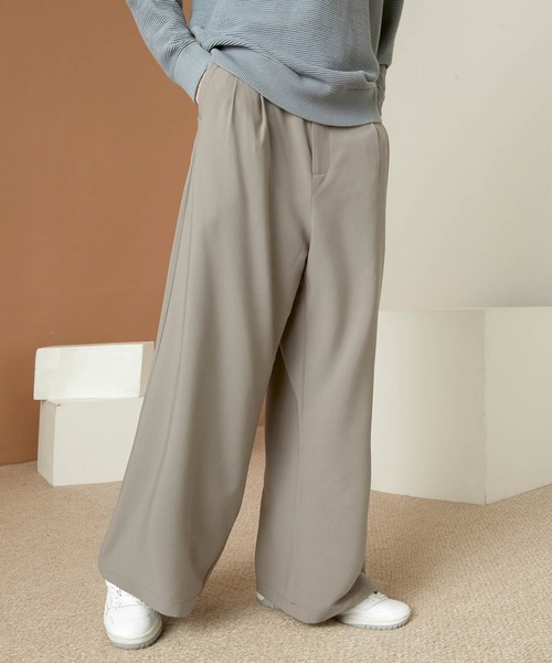 EMMA CLOTHES(エマクローズ)の「ブライトポプリン リラックス テーパード2タックワイドパンツ EMMA CLOTHES(その他パンツ・メンズ・ブラウン/ベージュ/ブラック/ライラック/グレイッシュベージュ/グレイッシュブルー/キナリ/ベージュ系その他・M/L)」の7枚目の写真