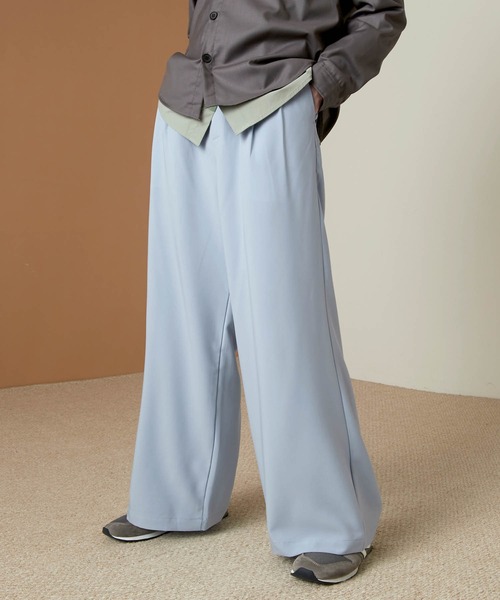 EMMA CLOTHES(エマクローズ)の「ブライトポプリン リラックス テーパード2タックワイドパンツ EMMA CLOTHES(その他パンツ・メンズ・ブラウン/ベージュ/ブラック/ライラック/グレイッシュベージュ/グレイッシュブルー/キナリ/ベージュ系その他・M/L)」の8枚目の写真