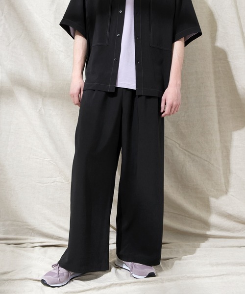 EMMA CLOTHES(エマクローズ)の「ブライトポプリン リラックス テーパード2タックワイドパンツ EMMA CLOTHES(その他パンツ・メンズ・ブラウン/ベージュ/ブラック/ライラック/グレイッシュベージュ/グレイッシュブルー/キナリ/ベージュ系その他・M/L)」の14枚目の写真