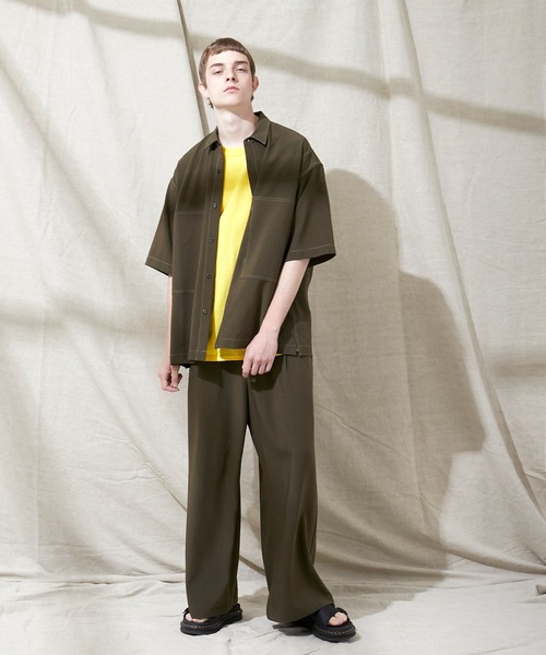 EMMA CLOTHES(エマクローズ)の「ブライトポプリン リラックス テーパード2タックワイドパンツ EMMA CLOTHES(その他パンツ・メンズ・ブラウン/ベージュ/ブラック/ライラック/グレイッシュベージュ/グレイッシュブルー/キナリ/ベージュ系その他・M/L)」の16枚目の写真