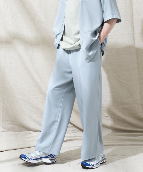 EMMA CLOTHES(エマクローズ)の「ブライトポプリン リラックス テーパード2タックワイドパンツ EMMA CLOTHES(その他パンツ・メンズ・ブラウン/ベージュ/ブラック/ライラック/グレイッシュベージュ/グレイッシュブルー/キナリ/ベージュ系その他・M/L)」の13枚目の写真