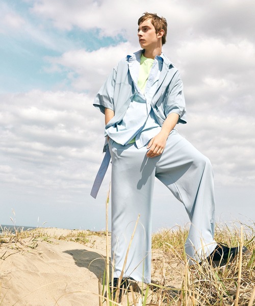 EMMA CLOTHES(エマクローズ)の「ブライトポプリン リラックス テーパード2タックワイドパンツ EMMA CLOTHES(その他パンツ・メンズ・ブラウン/ベージュ/ブラック/ライラック/グレイッシュベージュ/グレイッシュブルー/キナリ/ベージュ系その他・M/L)」の12枚目の写真